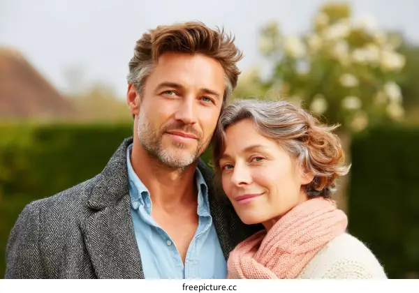 Affectionate Couple Outdoor Portrait