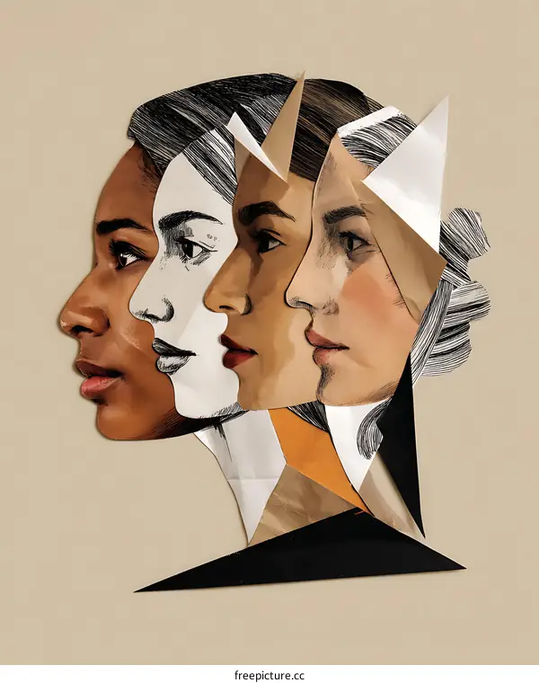 Diverse Faces Collage Art