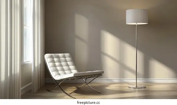 Modern Interior Design with Elegant Chair and Lamp