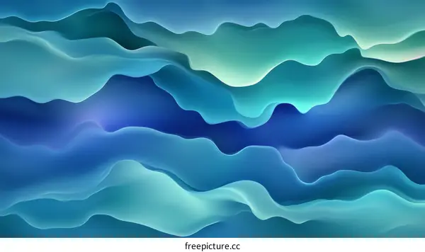Abstract Blue and Teal Wave Pattern Background