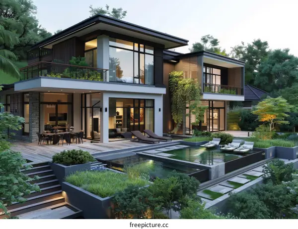 Modern Luxury House with Stunning Backyard Pool