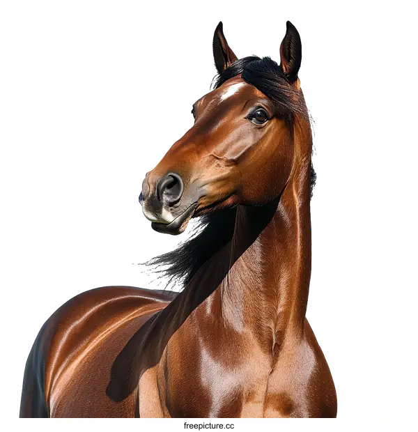 [Transparent Background PNG]Close Up Portrait of a Majestic Horse