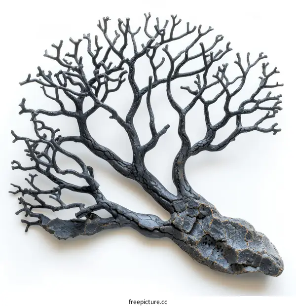 Black Coral Isolated on White Background