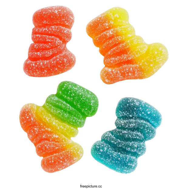 [Transparent Background PNG]Assortment of colorful gummy candies