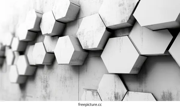 Abstract Geometric Hexagon Wall Design