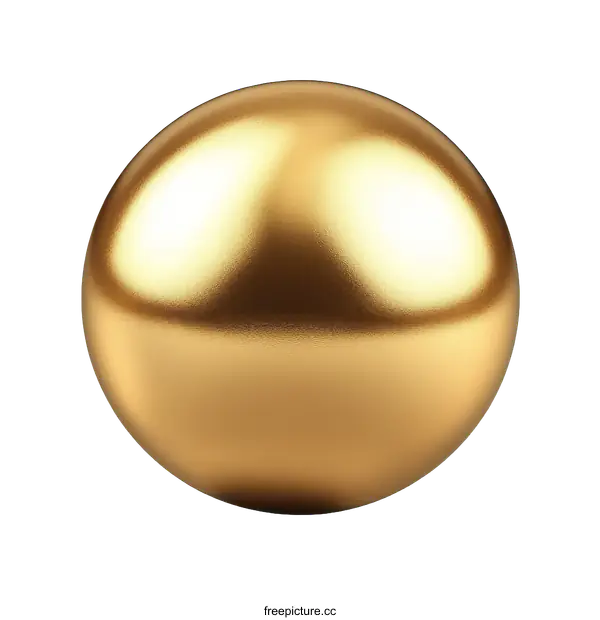 [Transparent Background PNG]Glossy Golden Sphere Ornament Illustration