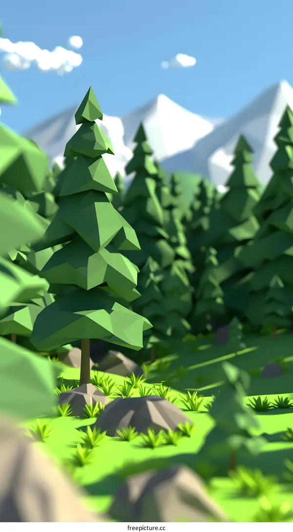 Low Poly Forest Background