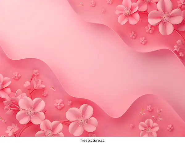 Pink Paper Flower Background