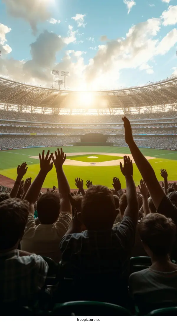 Cheering Fans at a Baseball Game