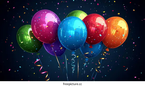 Colorful Balloons and Confetti Celebration