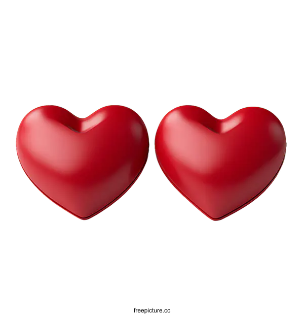 [Transparent Background PNG]Two Red Hearts Illustration