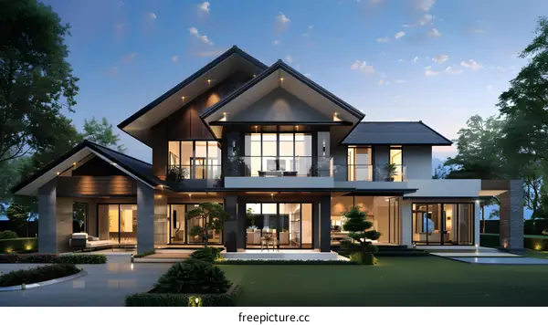 Modern House Design with a Large Yard