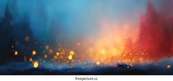 Abstract Background with Sparkling Lights and Colors