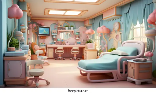 A Whimsical, Colorful Hospital Room Designed to Comfort Young Patients