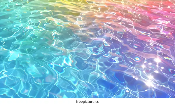 Abstract Water Ripples with Rainbow Colors