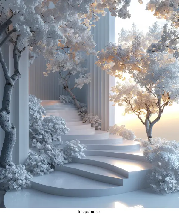 Abstract Modern Architectural Garden Scene