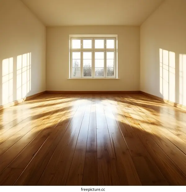 Empty Room with Sunlight Through Window
