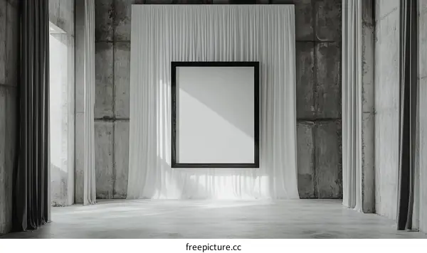 Empty Room with Blank Canvas Modern Interior