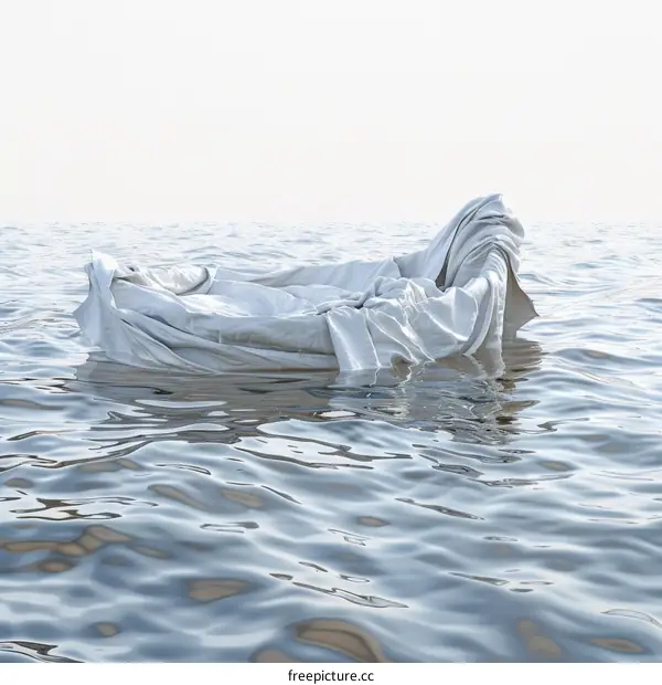 White Fabric Floating on Water