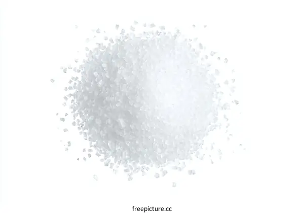 Pile of Coarse Sea Salt Crystals Isolated on White Background