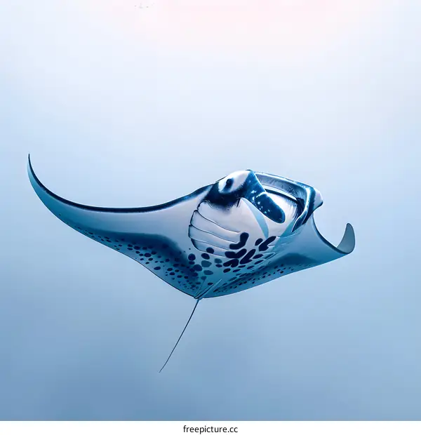 Manta ray gliding gracefully through the ocean