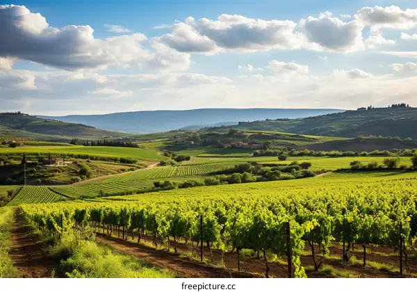 Vineyard in Rural Tuscany, Italy