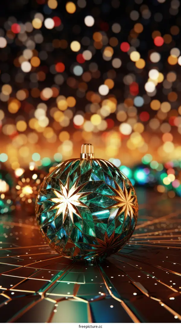 Ornament With Stars And Light In The Background