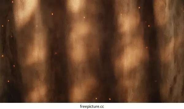 Warm Brown Curtain with Subtle Light Patterns