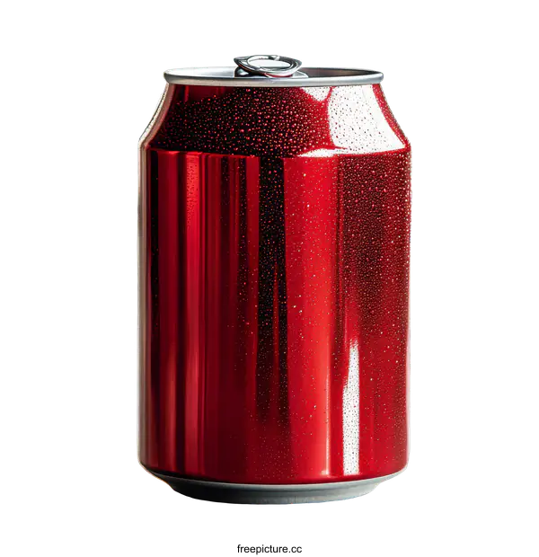 [Transparent Background PNG]Red Beverage Can on a Gray Surface
