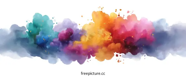 Abstract Colorful Watercolor Blots Background