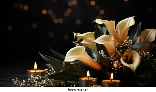 Calla Lilies and Candles Still Life