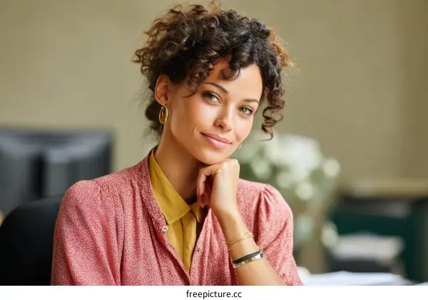 Confident Woman in Office Setting