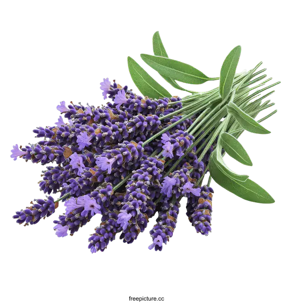 [Transparent Background PNG]Beautiful Lavender Bouquet on White Background