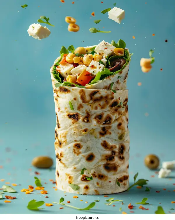 Savory Mediterranean Wrap with Herbs and Vegetables