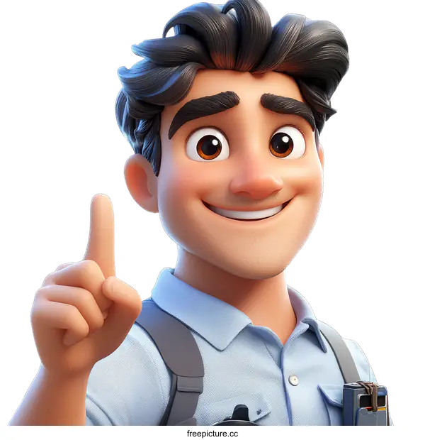 [Transparent Background PNG]Cartoon Character Explaining Something