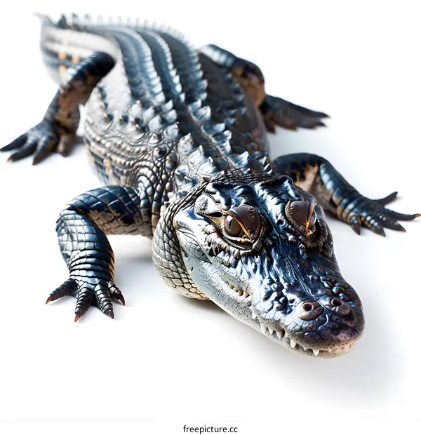 American Alligator Isolated on White Background