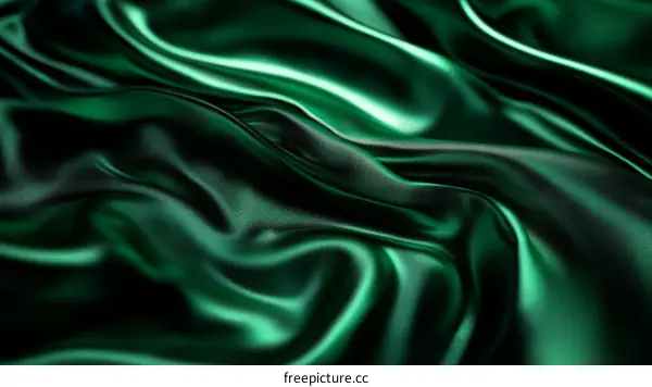 Emerald Green Satin Fabric Texture Closeup
