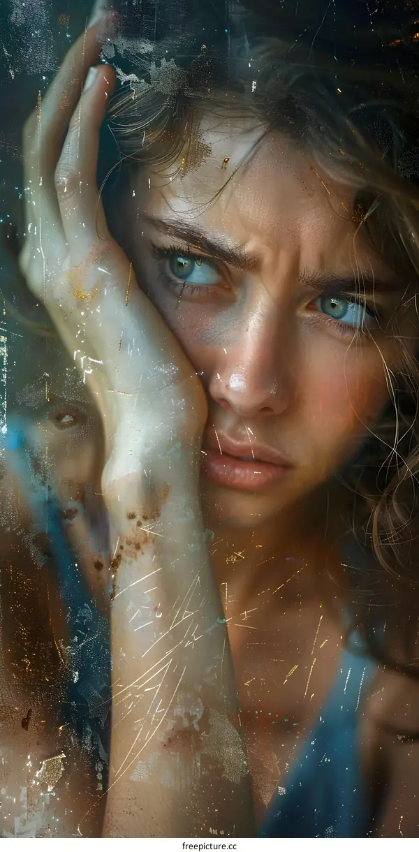 portrait of a sad looking woman