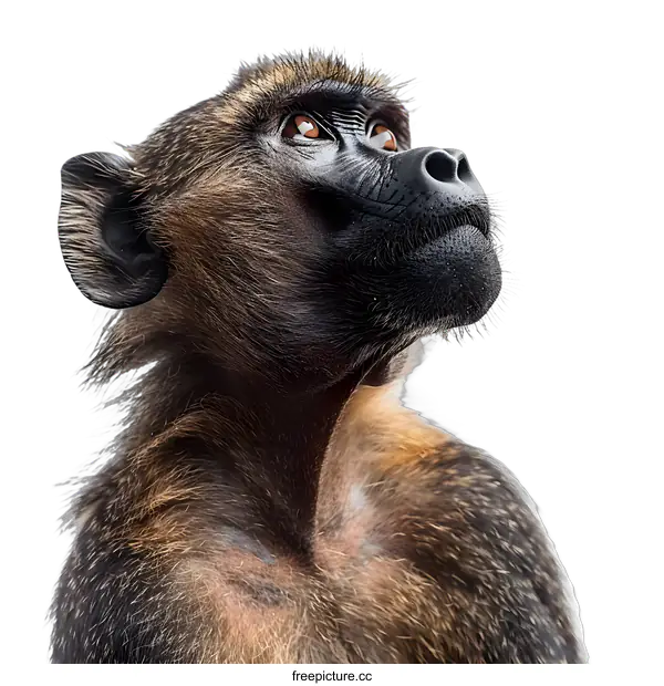 [Transparent Background PNG]Vervet monkey looking up