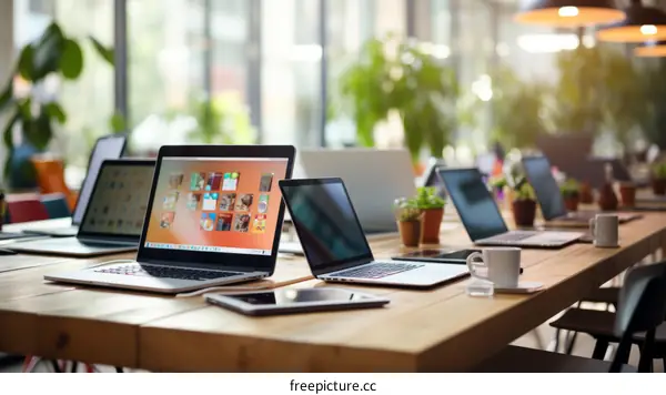 Office Workspace without Employees