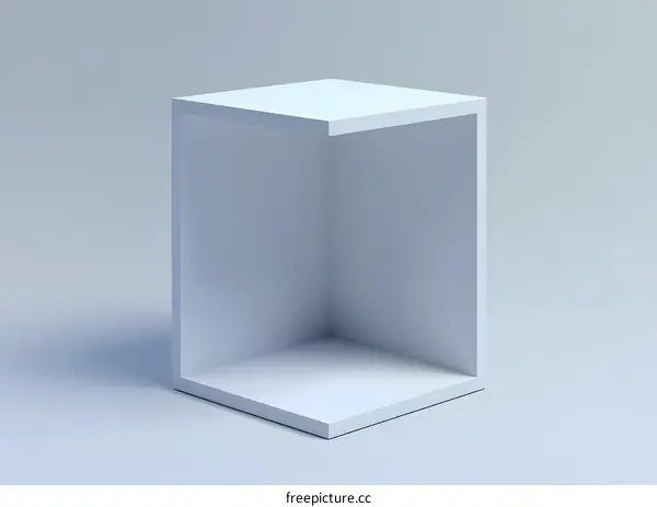 Minimalist White Cube With Empty Space