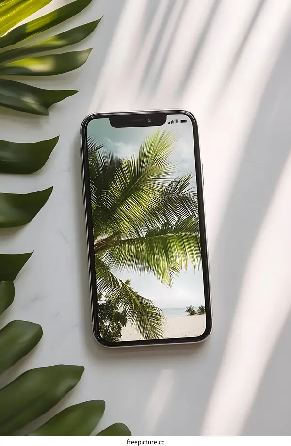 Palm Tree Beach Phone Screen