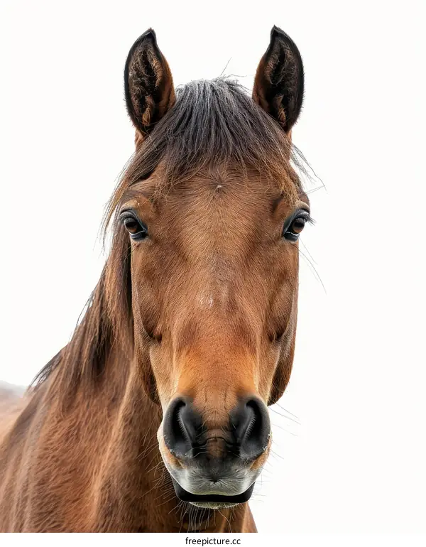 Close-up of a brown horse's face