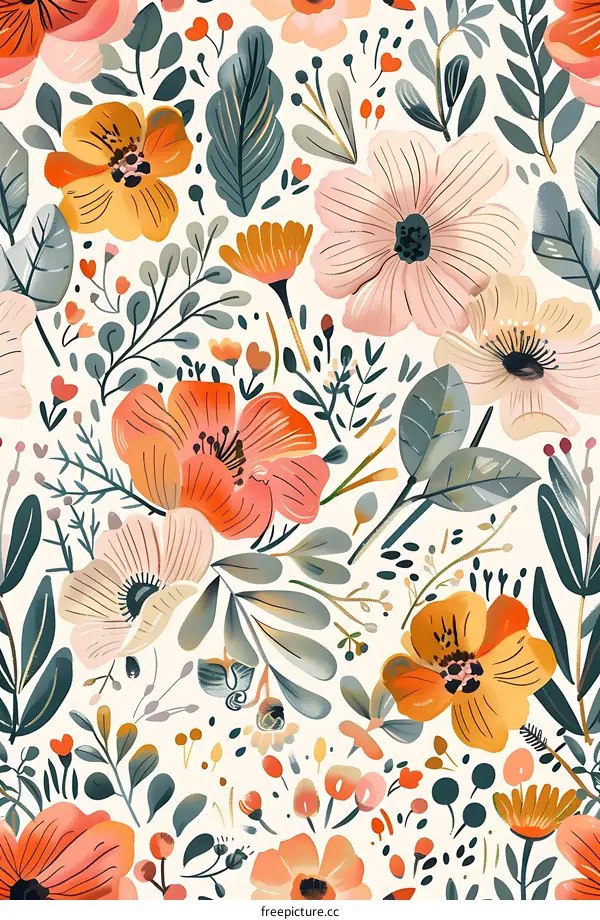 Floral Seamless Pattern Background Design
