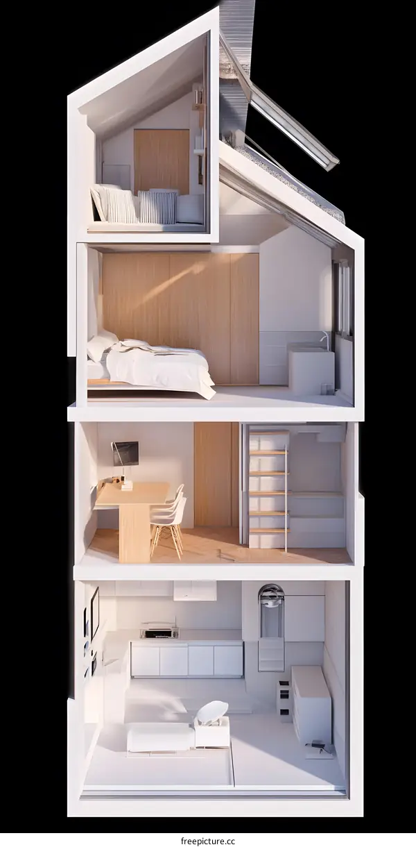 Modern Minimalist House Interior Design Cross Section