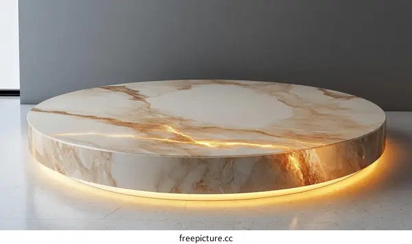 Modern Round Marble Platform Display