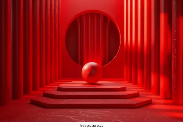 Abstract Red Geometric Product Showcase