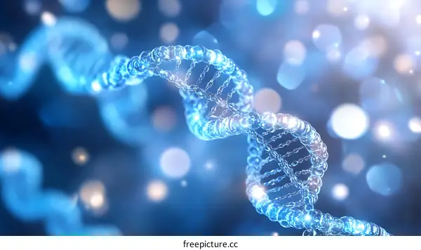 DNA Double Helix Illustration with Abstract Background