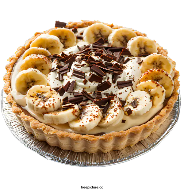 [Transparent Background PNG]Chocolate Banana Cream Pie