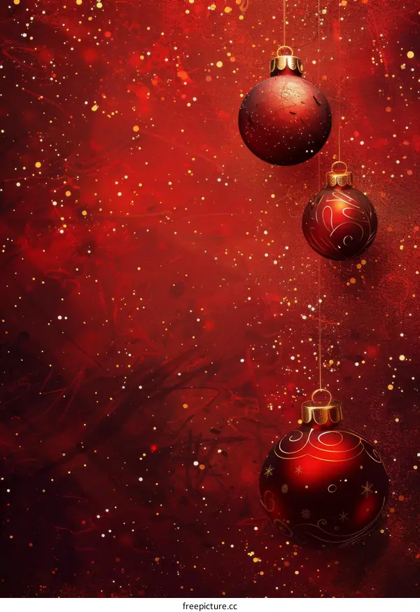 Red Christmas Ornament Shimmering with Glitter